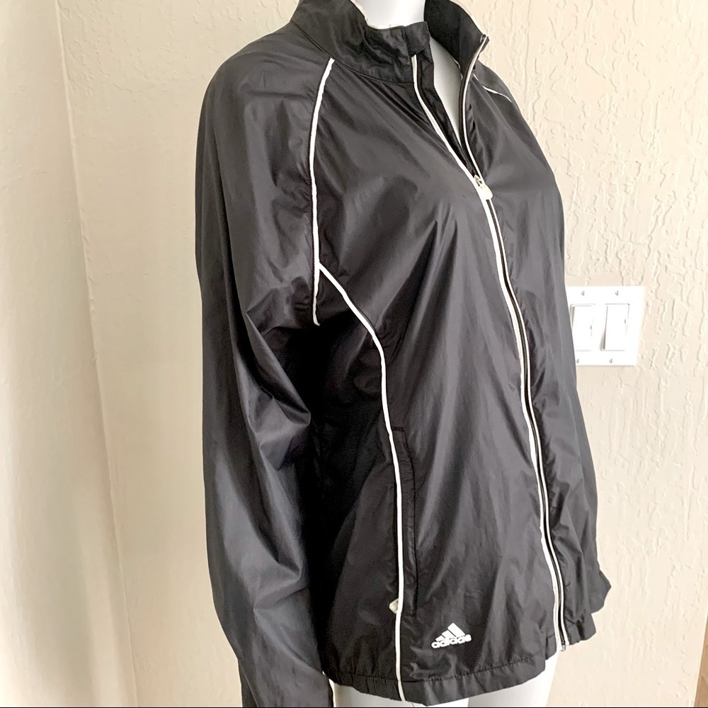 ADIDAS Golf Climaproof Windbreaker Jacket Lightweight Nylon Full Zip Black - Picture 7 of 16